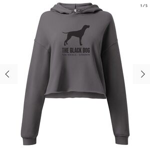Black Dog Taylor Swift Gray Fleece Cropped Hoodie
